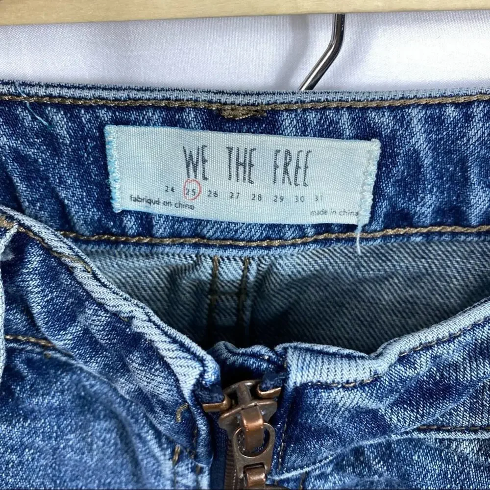 FREE PEOPLE Zip It Up Denim Miniskirt 25